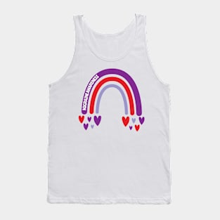 Migraine Awareness Rainbow with hearts Tank Top